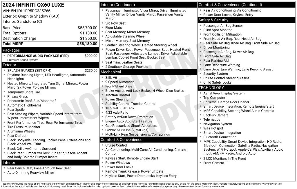 Used 2024 INFINITI QX60 Luxe w/ Performance Audio Package FWD image 9