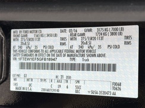 Used 2016 Ford F150 XLT w/ Equipment Group 302A Luxury image 33