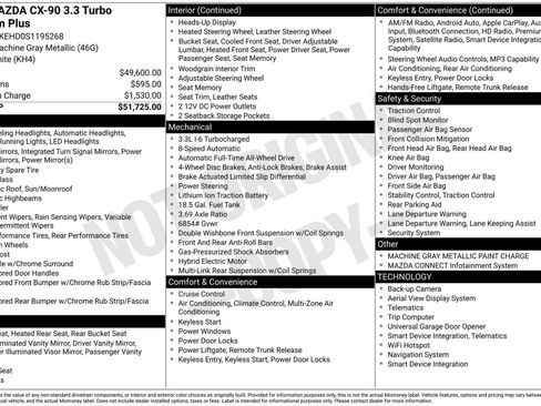 Used 2025 MAZDA CX-90 3.3 Turbo w/ Premium Plus Pkg image 43