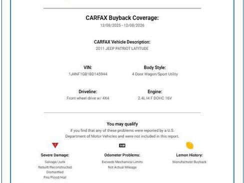 Used 2011 Jeep Patriot Latitude AWD/4WD image 46
