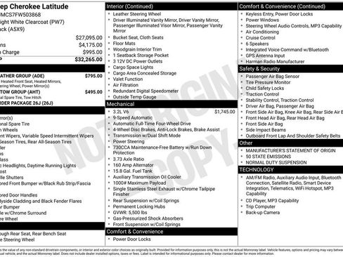 Used 2015 Jeep Cherokee Latitude w/ Cold Weather Group AWD/4WD image 2