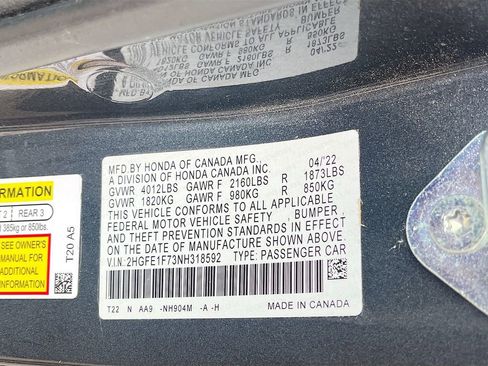 Used 2022 Honda Civic EX image 30