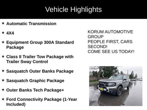 New 2026 Ford Bronco Sport Outer Banks w/ Sasquatch Outer Banks Package AWD/4WD image 4