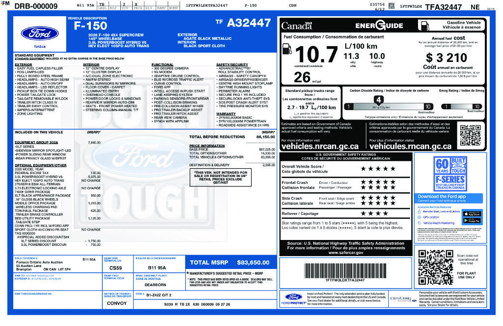Used 2026 Ford F150 XLT w/ Equipment Group 302A MID AWD/4WD image 66