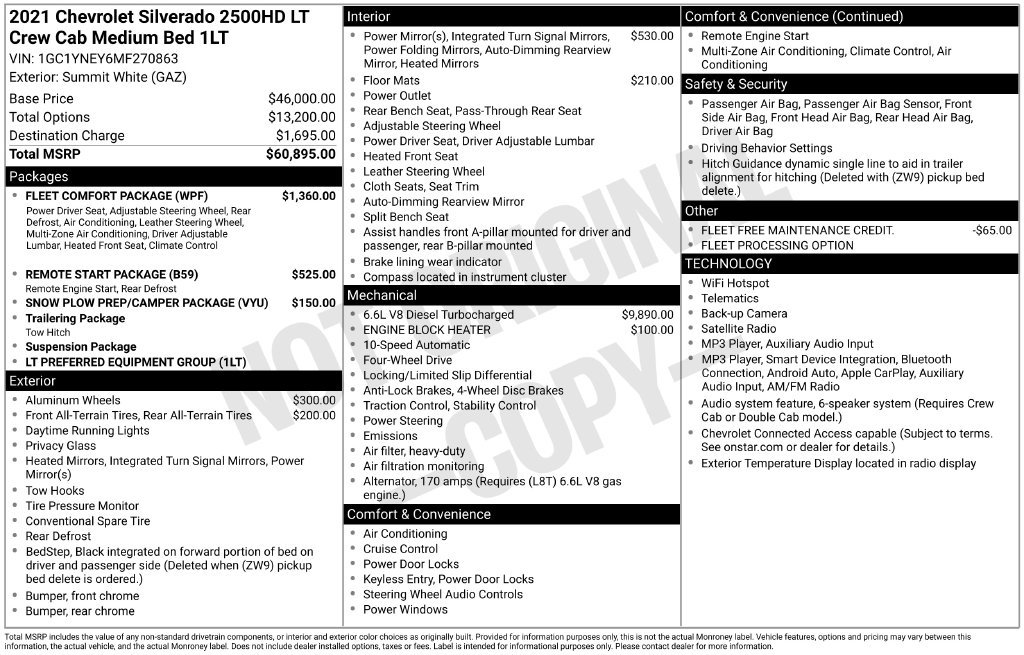 Used 2021 Chevrolet Silverado 2500 LT w/ Fleet Comfort Package AWD/4WD image 3