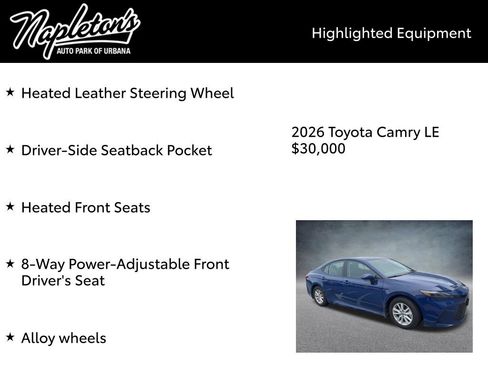 Used 2026 Toyota Camry LE w/ Convenience Package FWD image 7