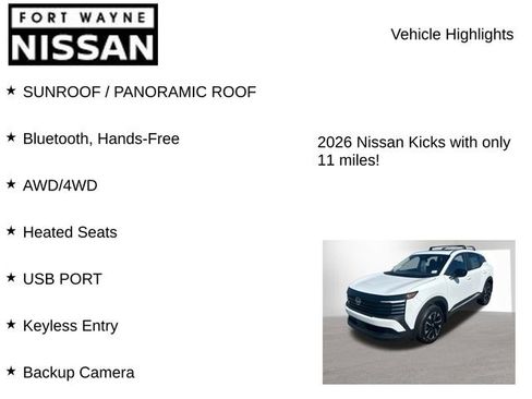 New 2026 Nissan Kicks SV w/ SV Premium Package AWD/4WD image 8