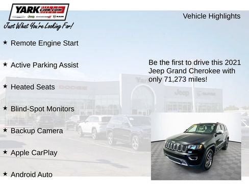 Certified 2021 Jeep Grand Cherokee Limited w/ Trailer Tow Group IV AWD/4WD image 13