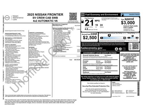 Used 2025 Nissan Frontier SV w/ SV Convenience Package RWD image 4