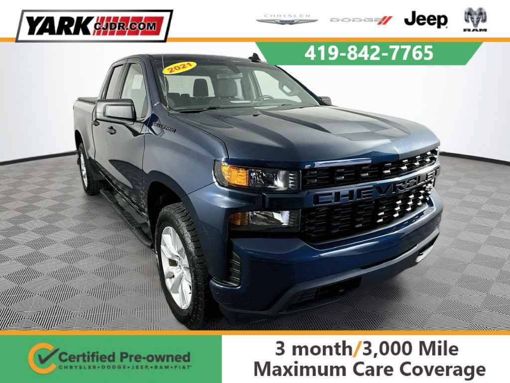 Used 2021 Chevrolet Silverado 1500 Custom w/ LPO, Dark Essentials Package AWD/4WD 360° Tour