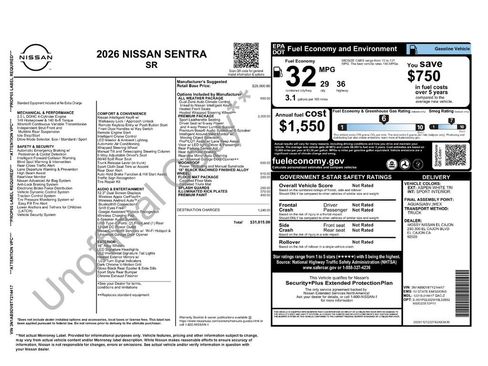 Certified 2026 Nissan Sentra SR w/ SR Premium Package FWD image 6