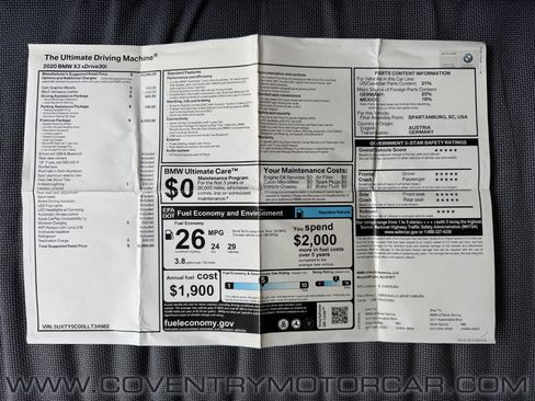 Used 2020 BMW X3 xDrive30i w/ Premium Package image 16