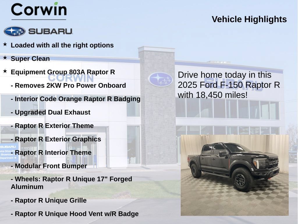 Used 2025 Ford F150 Raptor w/ Equipment Group 803A Raptor R AWD/4WD image 6