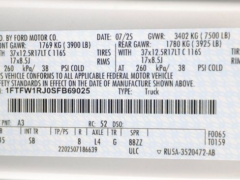 Used 2025 Ford F150 Raptor w/ Equipment Group 803A Raptor R AWD/4WD image 59