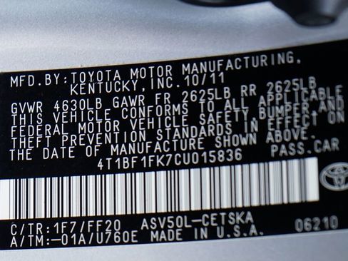 Used 2012 Toyota Camry SE FWD image 40