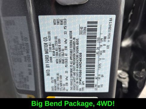 Used 2022 Ford Bronco Sport Big Bend w/ Convenience Package AWD/4WD image 19