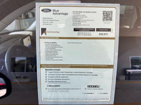 Certified 2023 Ford Bronco Sport Big Bend w/ Convenience Package AWD/4WD image 4