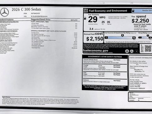 New 2026 Mercedes-Benz C 300 Sedan image 19