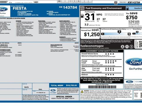 Used 2019 Ford Fiesta SE w/ Equipment Group 201A FWD image 4