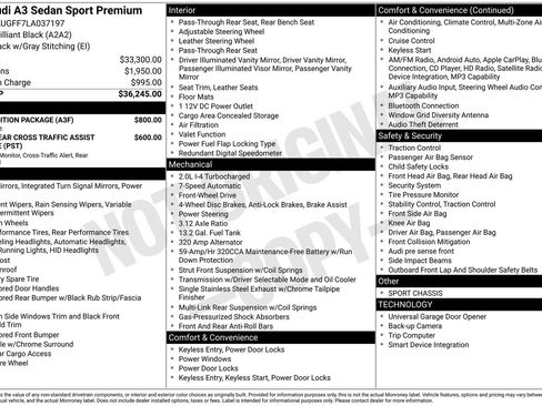 Used 2020 Audi A3 2.0T Premium w/ Final Edition Package image 11