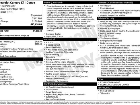 Used 2023 Chevrolet Camaro LT w/ RS Package image 2