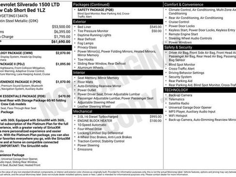 Used 2022 Chevrolet Silverado 1500 LTZ w/ Technology Package AWD/4WD image 35