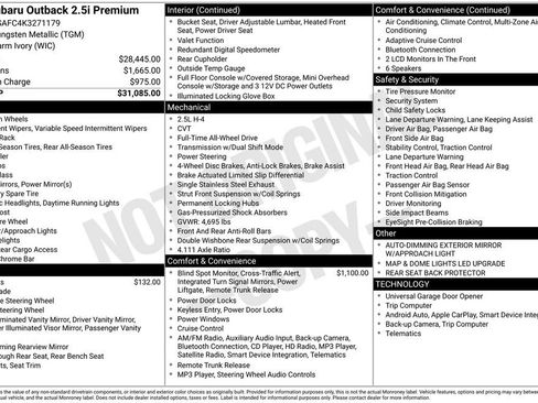 Used 2019 Subaru Outback 2.5i Premium image 2