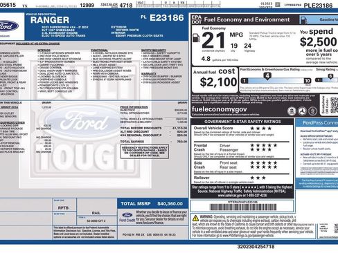 Used 2023 Ford Ranger XLT w/ Equipment Group 301A Mid AWD/4WD image 4
