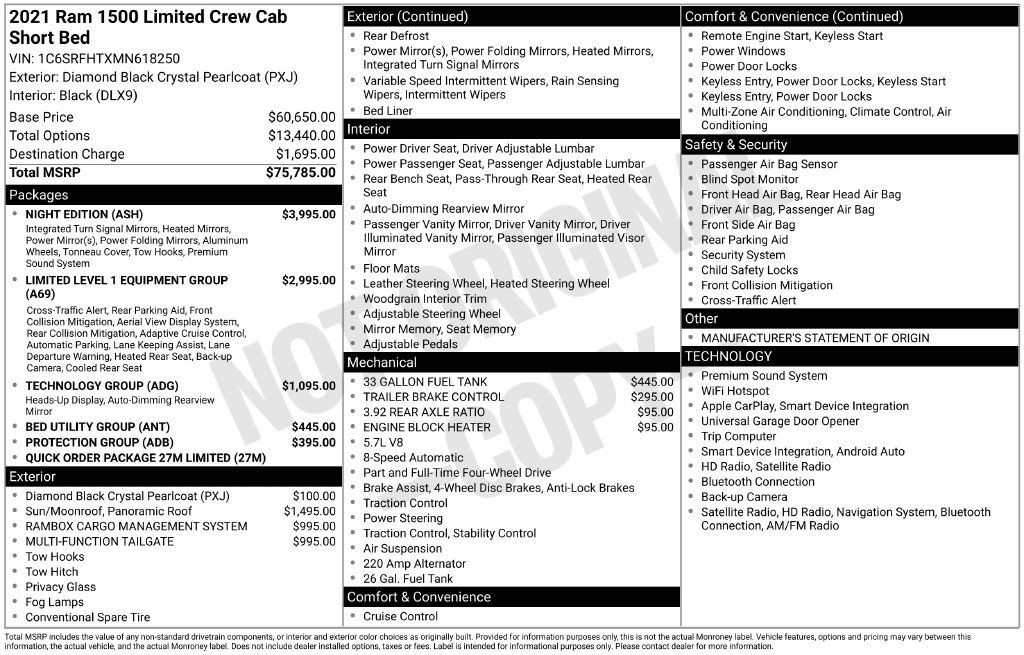 Used 2021 RAM 1500 Limited w/ Night Edition AWD/4WD image 2