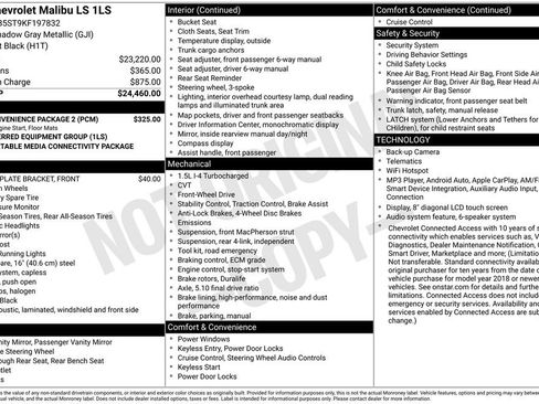 Used 2019 Chevrolet Malibu LS w/ LPO, Convenience Package 2 FWD image 31