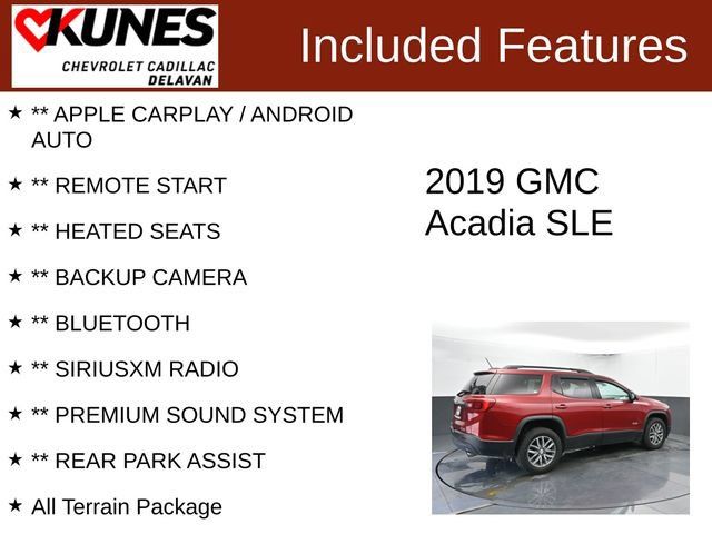 Used 2019 GMC Acadia SLE w/ Driver Alert Package I AWD/4WD image 3