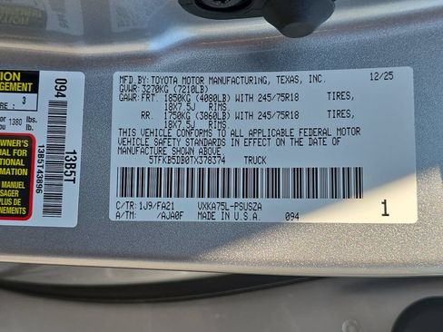 Used 2026 Toyota Tundra SR AWD/4WD image 36