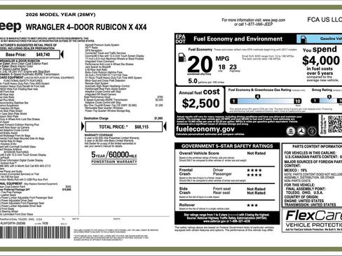 New 2026 Jeep Wrangler Unlimited Rubicon AWD/4WD image 2
