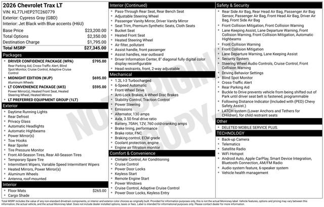 New 2026 Chevrolet Trax LT w/ Driver Confidence Package FWD image 4