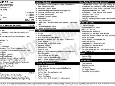 New 2026 Kia K5 GT-Line w/ GT-Line Red Interior Package image 2