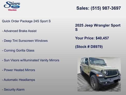 Used 2025 Jeep Wrangler Sport S AWD/4WD image 11