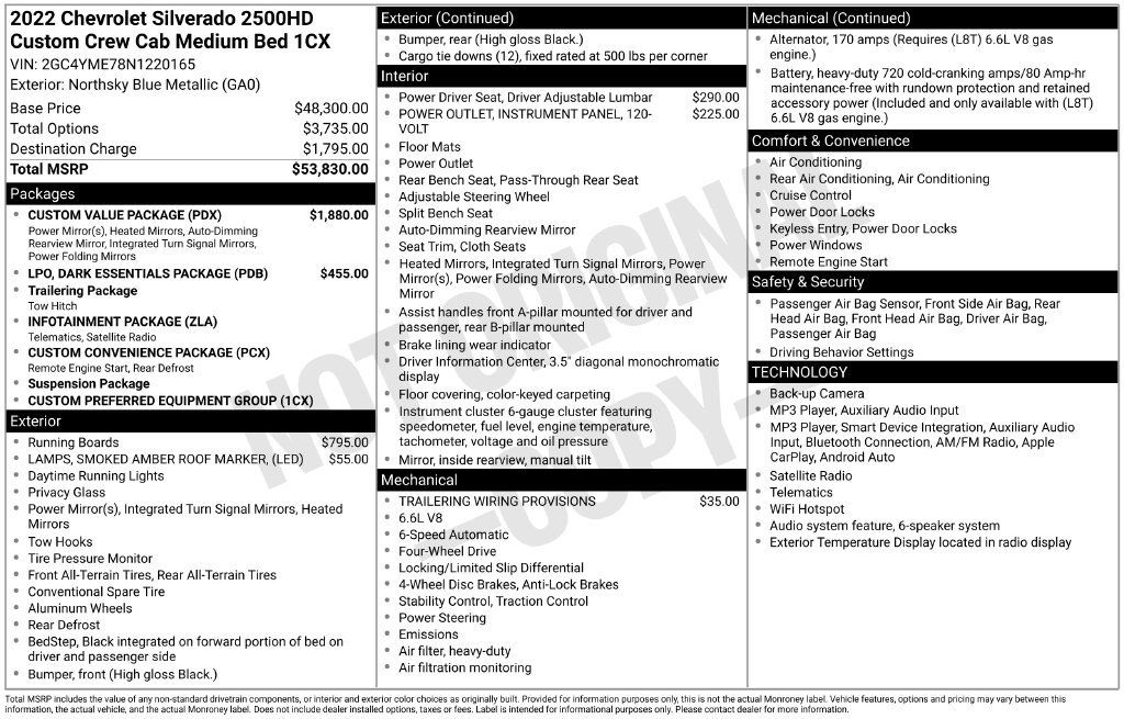 Used 2022 Chevrolet Silverado 2500 Custom w/ Custom Value Package AWD/4WD image 26