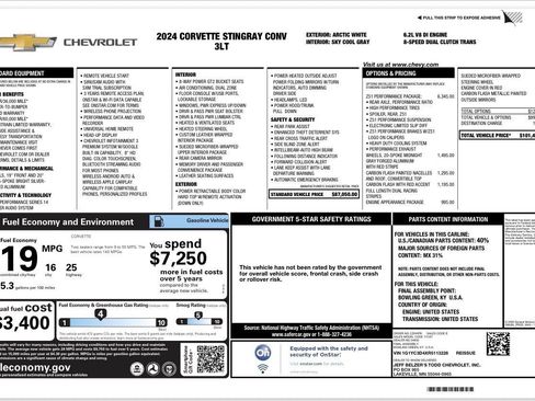 Used 2024 Chevrolet Corvette Stingray Premium Conv w/ Z51 Performance Package RWD image 34