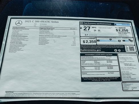 New 2025 Mercedes-Benz C 300 4MATIC Sedan image 27