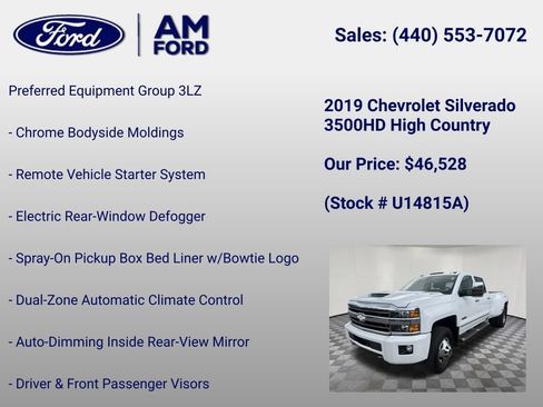 Used 2019 Chevrolet Silverado 3500 High Country w/ Duramax Plus Package AWD/4WD image 12