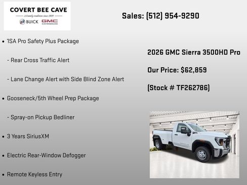New 2026 GMC Sierra 3500 Pro w/ 1SA Pro Safety Plus Package AWD/4WD image 18