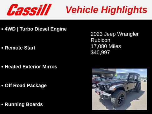 Used 2023 Jeep Wrangler Unlimited Rubicon w/ Cold Weather Group AWD/4WD image 3