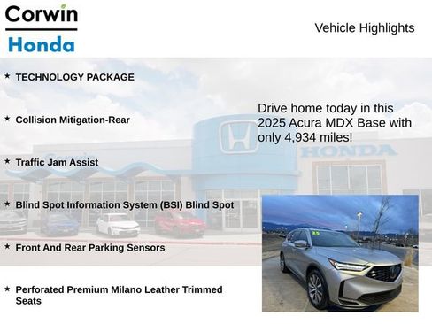 Used 2025 Acura MDX w/ Technology Package image 6
