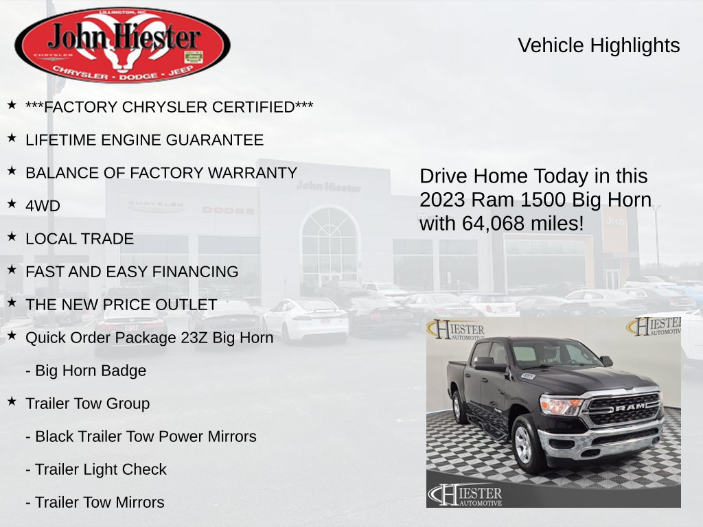 Certified 2023 RAM 1500 Big Horn w/ Trailer Tow Group AWD/4WD image 5