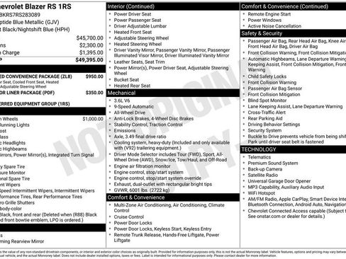 Used 2024 Chevrolet Blazer RS w/ Enhanced Convenience Package AWD/4WD image 13