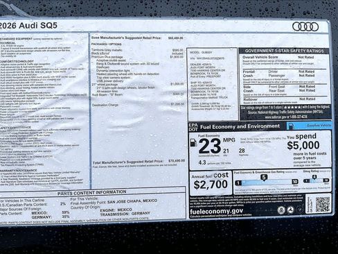 New 2026 Audi SQ5 Premium Plus AWD/4WD image 16