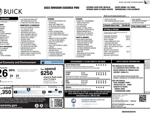 Used 2022 Buick Envision Essence w/ Safety Package FWD image 55
