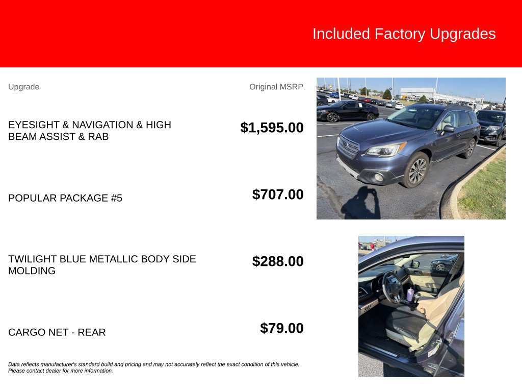 Used 2017 Subaru Outback 3.6R Limited AWD/4WD image 5