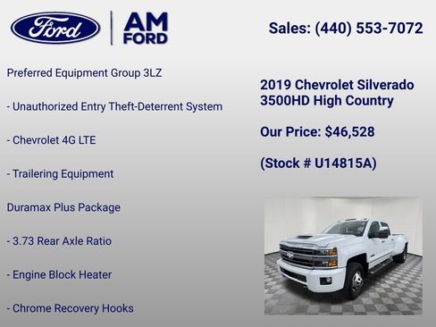 Used 2019 Chevrolet Silverado 3500 High Country w/ Duramax Plus Package AWD/4WD image 30