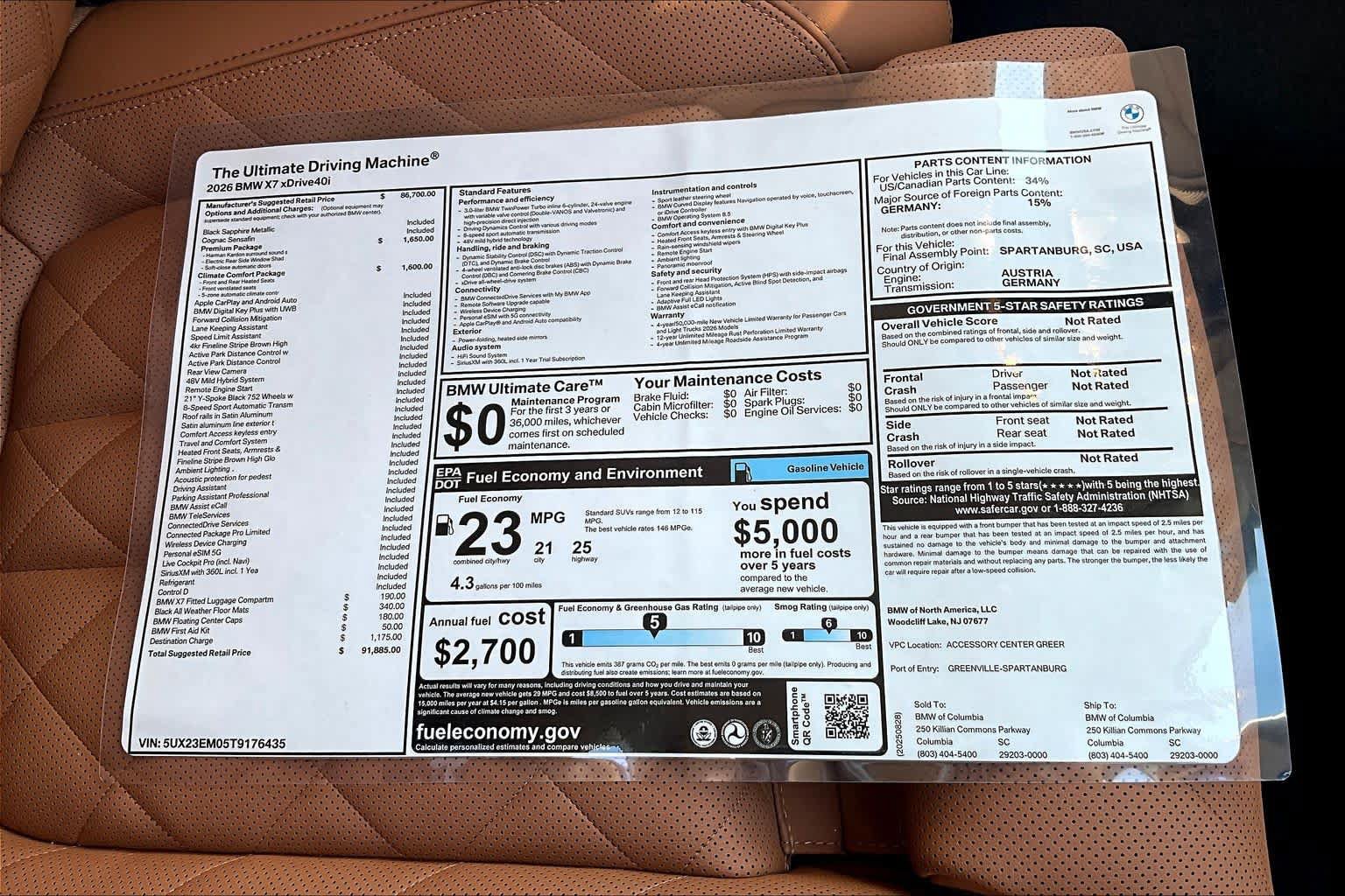 Used 2026 BMW X7 xDrive40i w/ Premium Package AWD/4WD image 19